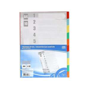 A4 Trennblätter für Ringbücher, 10er Pack, mit farbigen Laschen - Register & Trennblätter
