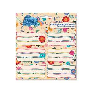 Flower Power dzsungel állat mintás füzetcímke, 3 ív, 6 címke/ív, összesen 18 db - Füzetcímke