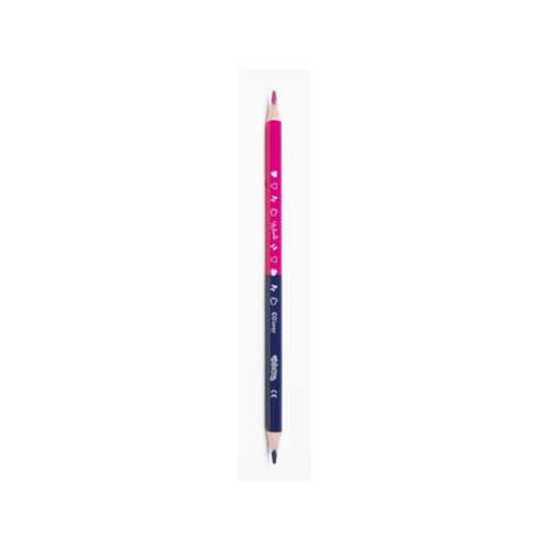 Colorino Minnie double-ended colored pencil, pink and blue
