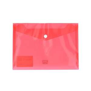 Dosar transparent roșu A5 cu închidere cu buton - Huse de protecţie acte