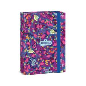 Cutie pentru caiete Ars Una Jungle A4, violet și albastru, cu închidere elastică, pentru depozitarea caietelor, desenelor și documentelor - Ars Una