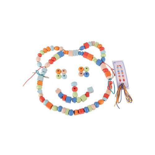 Classic World Fa gyöngyfűző készlet, 90 darab színes gyöngy, gyerekeknek nyakláncok és karkötők készítéséhez