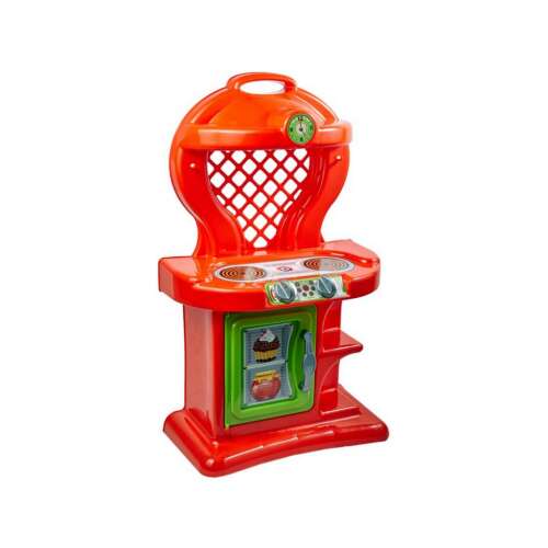 Kiskonyha 5 cm piros játék konyha gyerekeknek,  szerepjáték konyha készlet