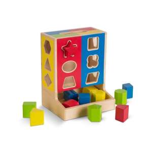 Melissa & Doug Színes fa formarendező játék, 12 forma - Melissa & Doug