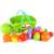 Coș de cumpărături din plastic verde cu fructe și legume, marca Technok Toys