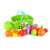 Coș de cumpărături din plastic verde cu fructe și legume, mâncare de joacă pentru copii, marca Techno Toys