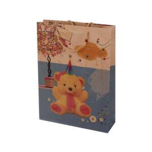 Geantă cadou cu imprimeu cu ursuleț - Macis és pillangós ajándéktáska - 31 x 42 cm - Nonbrand Pungi cadou