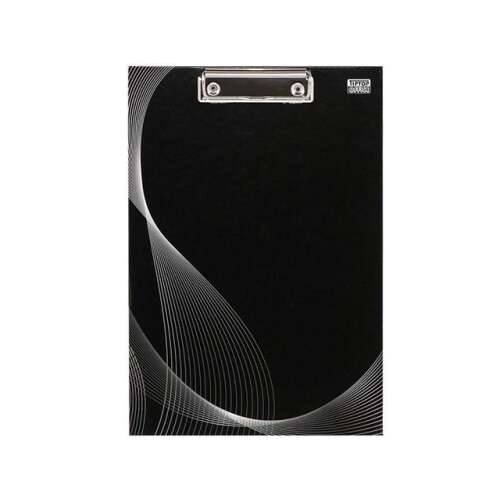 Agendă neagră A4 cu clip, perfectă pentru a lua notițe în mișcare