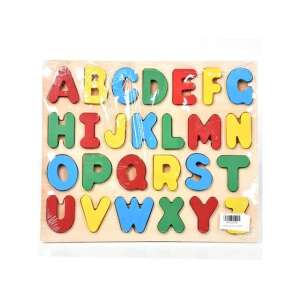 Puzzle din lemn cu alfabet pentru copii, cu litere colorate de la A la Z - Jocuri de sortare a formelor