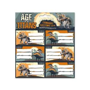 Ars Una Age of the Titans dinoszaurusz mintás csomagolt füzetcímke, 3 ív 6 címkével - Füzetcímke