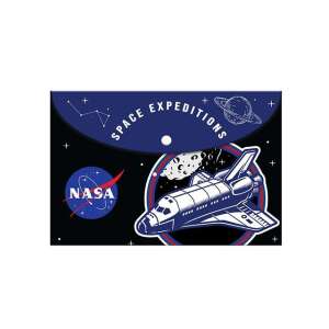 Dosar A4 NASA Space Expeditions cu o navetă spațială și logo NASA - Huse de protecţie acte