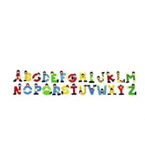 Holzbilderbuchstaben, bunt, dekorativ, für Kinder, lernen, Bildung, spielen, Spaß, Alphabet-Set, Buchstaben-Set - Dekorative Buchstaben