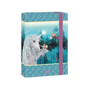 Ars Una Stardust Cutie Unicorn și Zână Model Cutie Box A/4, o cutie robustă din carton cu un design magic care prezintă un unicorn și zâne, perfectă pentru depozitarea caietelor A4, desenelor și documentelor - Ars Una