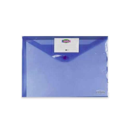 Dosar transparent albastru A4 cu închidere cu clapetă