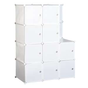 Homcom szekrény, moduláris, 10 rekeszes, 111x47x145cm, fehér 60857832 Cipőtárolók