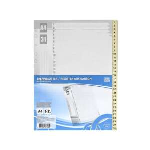 File de divizare A4 pentru dosare cu inele, 31 bucăți, numerotate, cu pagină de index - Consumabile pentru capsator