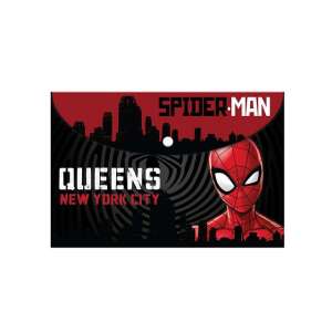 Dosar A4 Spider-Man cu închidere cu clapetă, cu un design cu Spider-Man în fața orizontului orașului New York - Huse de protecţie acte