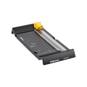 Fellowes Neutrino A5 papírvágó, fekete és sárga, ferde nézet - Fellowes