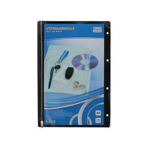 Dosar negru A4 cu fermoar pentru documente și articole mici, marca TipTop - Huse de protecţie acte