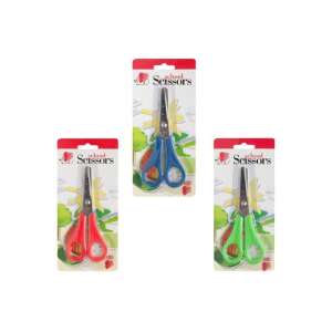 Schere für die Schule, rot, blau, grün, 3er-Set, abgerundete Spitze, sicher für Kinder - Scheren