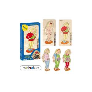 Belsduc 5 în 1 Puzzle din Lemn - Stadiile Sarcinii, o jucărie distractivă și educativă pentru copii pentru a învăța despre etapele sarcinii - Jocuri de sortare a formelor
