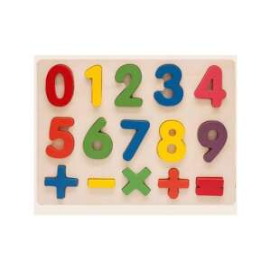 Puzzle din lemn cu numere pentru copii, cu numere de la 0 la 9 și simboluri matematice, excelent pentru învățare și joacă - Jocuri de sortare a formelor