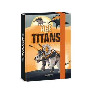 Ars Una Age of the Titans Dinoszauruszos Füzetbox, A/5 méretű, narancssárga és fekete, dinoszaurusz illusztrációval - Füzetbox