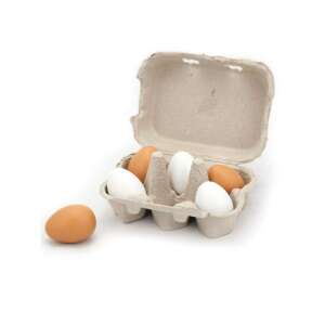 Set de 6 ouă din lemn într-un carton de ouă, perfect pentru joacă de-a - Joacă alimente