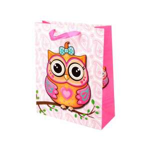 Pungă cadou roz cu bufniță și model paisley - Nonbrand Pungi cadou
