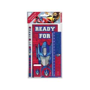 Transformers Schreibwaren-Set mit Optimus Prime Design, enthält Notizbuch, Bleistift, Radiergummi, Spitzer und Lineal - Schreibwaren-Sets