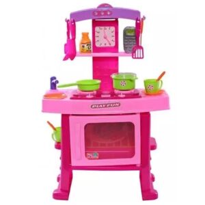 Игрална кухня със звук и светлина - 63 см, розова 145827199 - Nonbrand Кухня за бебета и играчки