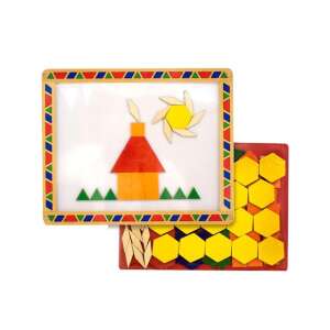 Melissa & Doug Set de Blocuri Magnetice cu Modele, o tablă magnetică colorată cu forme din lemn pentru a construi și a crea - Melissa & Doug Jocuri de dezvoltare pentru copii mici
