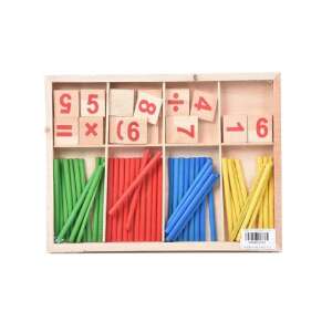 Cutie de numărare din lemn cu numere și bețe colorate pentru preșcolari - Premergatoare, Premergatoare și Jocuri de dezvoltare pentru copii mici