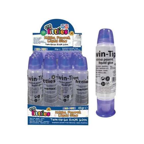 The Littlies Twin-Tip Flüssigkleber, 45g, ungiftig, waschbar, lösemittelfrei, ideal für Papier, Karton, Stoff usw.