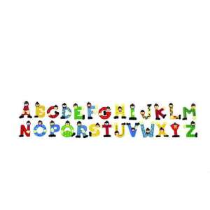 Holzbilderbuchstaben, bunt, dekorativ, für Kinder, lernen, Bildung, spielen, Spaß, Alphabet-Set, Holzbuchstaben - Dekorative Buchstaben