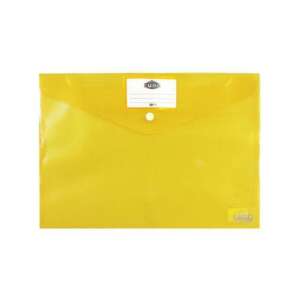 Dosar A4 din plastic galben cu închidere cu buton, perfect pentru organizarea documentelor și protejarea lor de deteriorare - Huse de protecţie acte