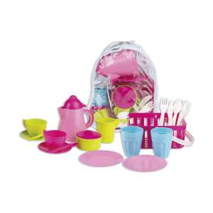 Plastic toy tea set in a backpack, perfect for pretend play - Toy kitchen tool