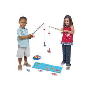 Melissa & Doug Catch & Count Fishing Game, copiii se joacă cu jocul de pescuit din lemn, jucărie educativă pentru preșcolari - Melissa & Doug Jocuri si jucarii educative