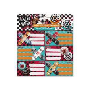 Ars Una Rollin Mania autocolante ambalate, design skateboard, 3 foi x 6 bucati, 18 bucati - Ars Una