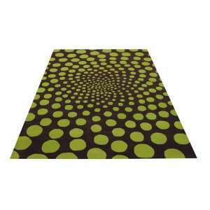 Sage Bedora szőnyeg, 100x200 cm, zöld és barna, gyapjú, kézzel készített - Lakástextil