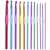 12 piece crochet hook set, aluminum, assorted colors, sizes 2.0mm to 8.0mm