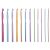 Set of colorful aluminum crochet hooks