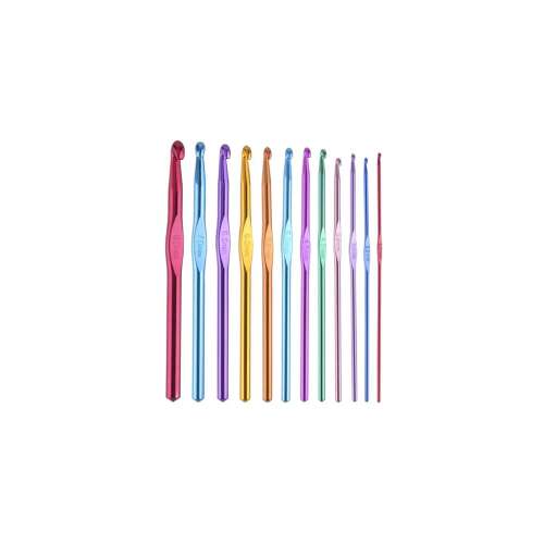 12 piece aluminum crochet hook set, sizes 2.0mm to 8.0mm, perfect for beginners and professionals