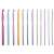 12 piece crochet hook set, aluminum, assorted colors
