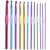 12 piece crochet hook set, aluminum, assorted colors, sizes 2.0mm to 8.0mm