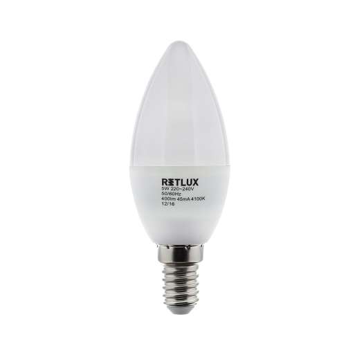 Retlux RLL 263 C35 E14 5W CW LED izzó (hideg fehér 4100K) 31651956