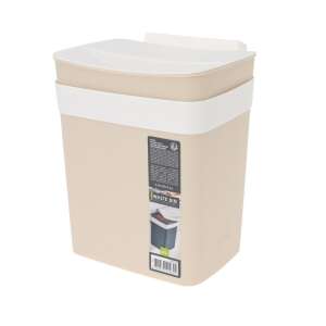 Excellent Houseware Mülleimer, Polypropylen, 17,5 x 15 x 22,5 cm, 4 l, creme