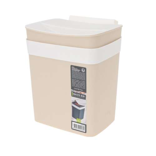 Kuka Kiváló 4-Liter-Abfalleimer in Creme, aus Polypropylen, wandmontierbar