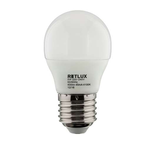 Retlux RLL 272 G45 E27 miniG 5W CW LED izzó (hideg fehér 4100K) 31652001