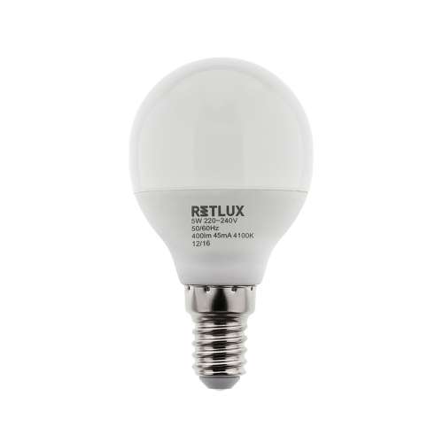 Retlux RLL 269 G45 E14 miniG 6W CW LED izzó (hideg fehér 4100K) 31652046